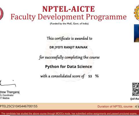 NPTEL Certificate for Python for Data Science