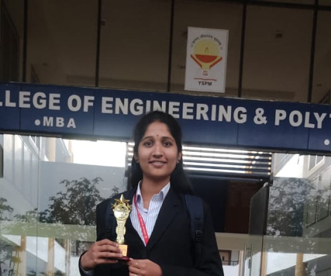 Miss. Shivani Ghadge from MCA II won an award for Best Student at Naandi foundation Mahindra Pride Classroom Training.